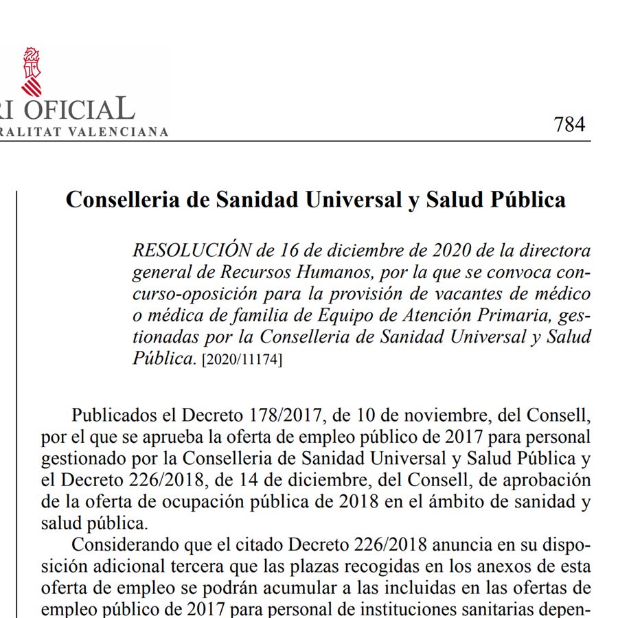ope medico familia eap valencia curso preparacion
