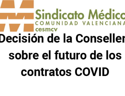 CESM-CV y USAE rechazan las condiciones propuestas por la Consellería de Sanidad para habilitar jornadas de refuerzo ante la crisis COVID